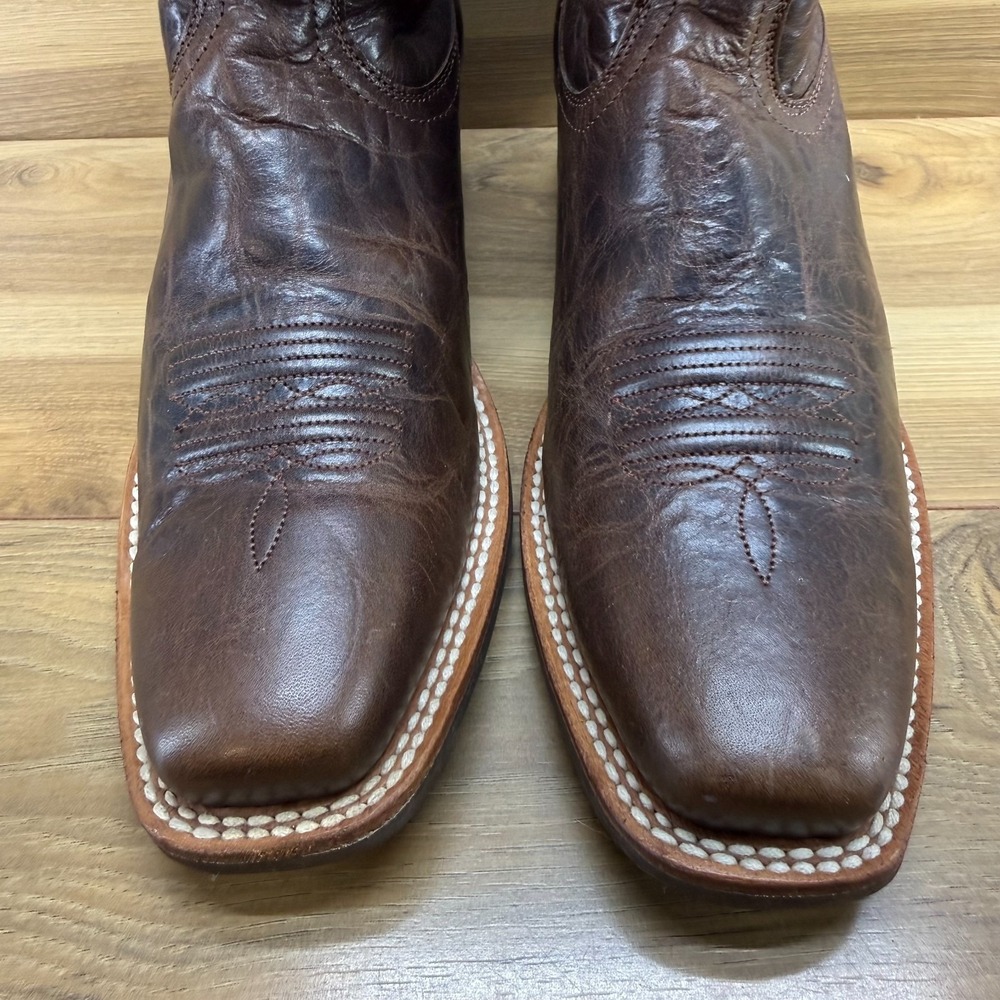 Ariat Brown Embroidered Leather Western Ankle Boots - Picture 4 of 12